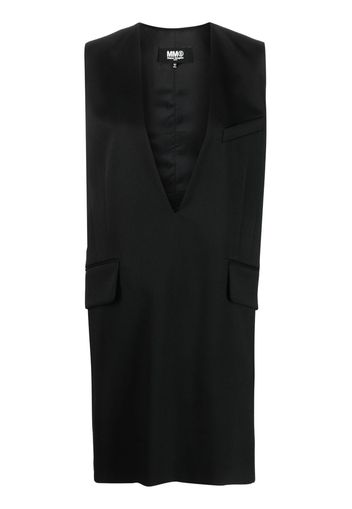 MM6 Maison Margiela V-neck sleeveless short dress - Nero