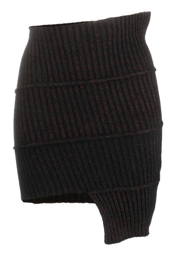 MM6 Maison Margiela asymmetric knitted cotton-blend skirt - Nero