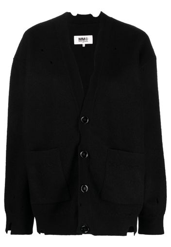 MM6 Maison Margiela Cardigan con scollo a V - Nero