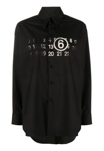 MM6 Maison Margiela numbers-print cotton shirt - Nero