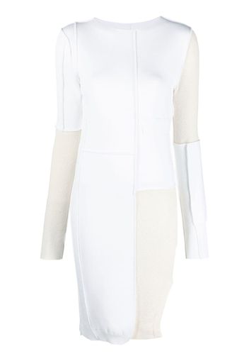 MM6 Maison Margiela colour-block exposed-seam midi dress - Bianco