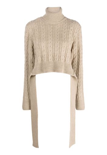 MM6 Maison Margiela roll-neck cable-knit jumper - Toni neutri