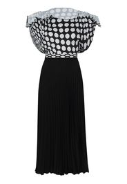 MM6 Maison Margiela polka dot pleated midi dress - Nero