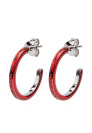 MM6 Maison Margiela logo-engraved hoop earrings - Rosso