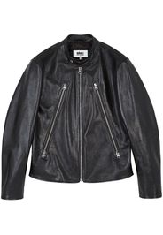 MM6 Maison Margiela zip-up leather jacket - Nero