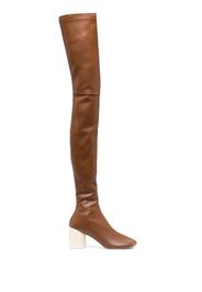 MM6 Maison Margiela thigh-high leather boots - Marrone