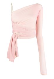 MM6 Maison Margiela asymmetric wraparound cropped top - Rosa