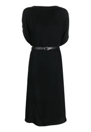 MM6 Maison Margiela belted waist cape sleeve dress - Nero