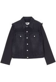 MM6 Maison Margiela ripped-detailing denim jacket - Nero