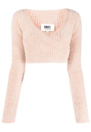 MM6 Maison Margiela textured knit crop top - Rosa