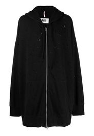 MM6 Maison Margiela oversize perforated hooded jacket - Nero