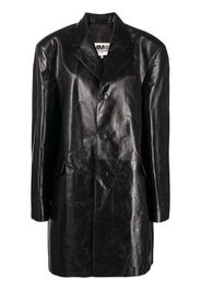 MM6 Maison Margiela Cappotto monopetto in pelle - Nero