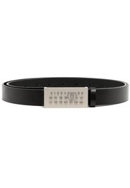 MM6 Maison Margiela logo-embossed leather belt - Nero