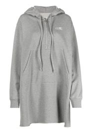 MM6 Maison Margiela logo-print longline hoodie - Grigio