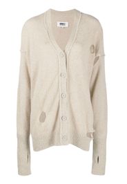 MM6 Maison Margiela lightweight distressed long cardigan - Toni neutri