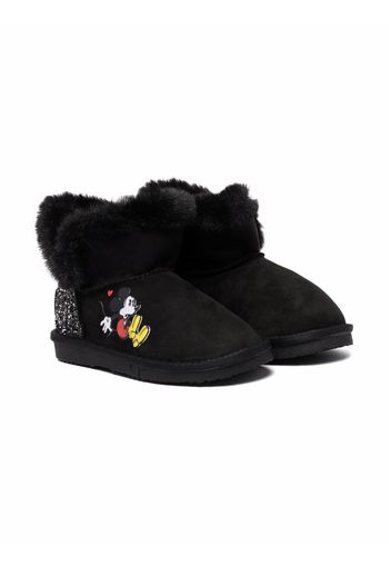 Moa Kids Mickey Mouse-motif suede boots - Nero