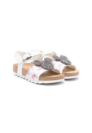 Moa Kids x Disney glitter-appliqué sandals - Bianco