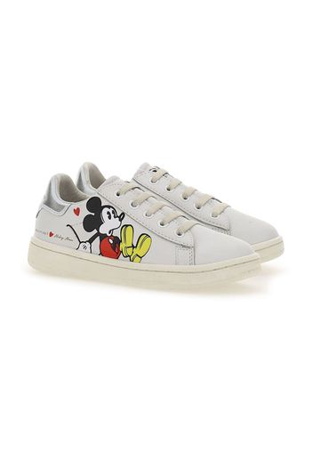 Moa Kids x Disney Mickey graphic-print sneakers - Bianco