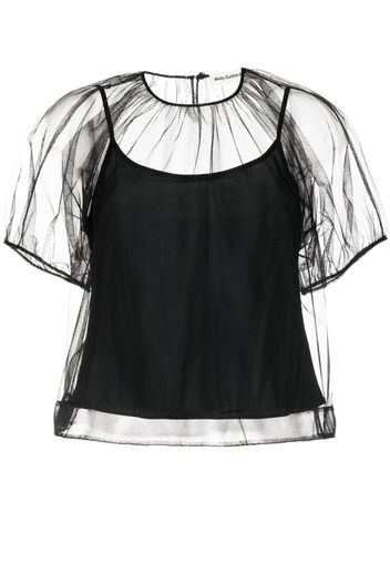 Molly Goddard semi-sheer overlay top - Nero