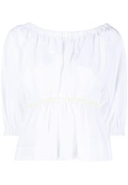 Molly Goddard Katie peplum-waist blouse - Bianco