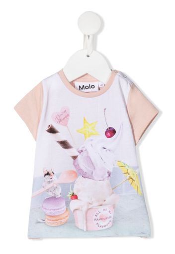 Molo Little Treat print organic cotton T-shirt - Rosa