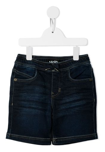 Molo logo-patch denim shorts - Blu