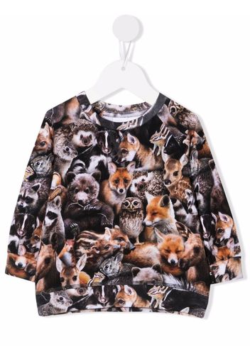 Molo Forest Animals-print sweatshirt - Nero