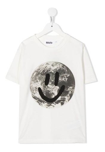 Molo smiley-print detail T-shirt - Bianco