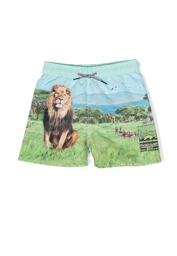 Molo wild-print swim shorts - Verde