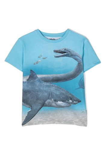 Molo sea life all-over-printed t-shirt - Blu