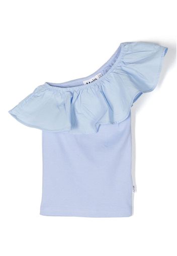 Molo ruffled one-shoulder top - Blu