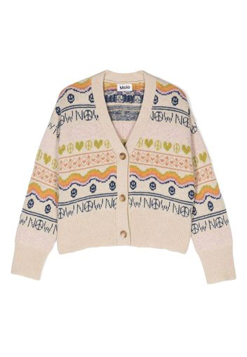 Molo Cardigan Gilly con monogramma - Toni neutri