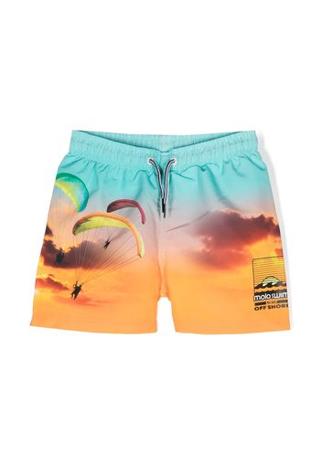 Molo graphic-print swim shorts - Arancione