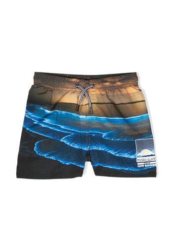 Molo ocean-motif swim shorts - Blu