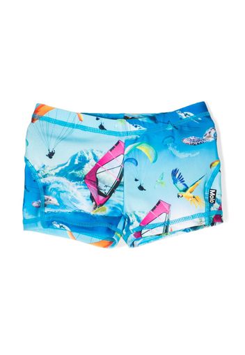 Molo graphic-print swim shorts - Blu