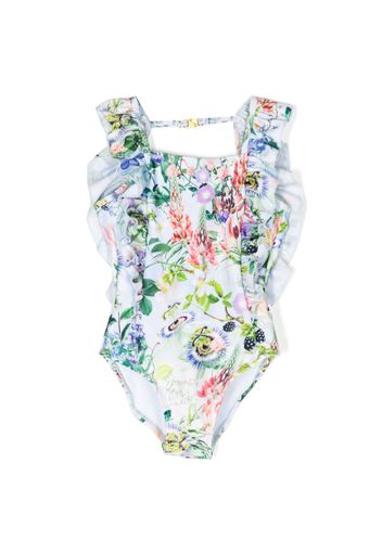 Molo flower-print ruffled swimsuit - Multicolore