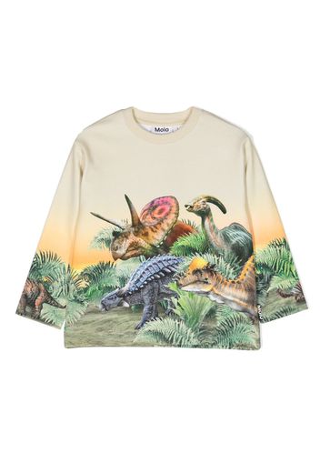 Molo Monte dinosaur-print cotton sweatshirt - Verde