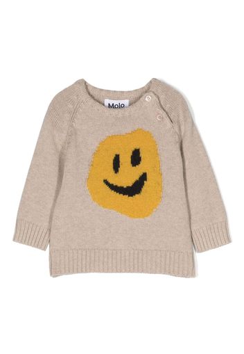 Molo intarsia-knit cotton-wool sweatshirt - Toni neutri