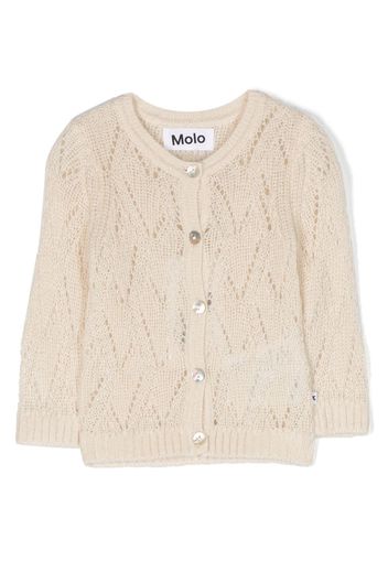 Molo crochet-knit button-up cardigan - Toni neutri