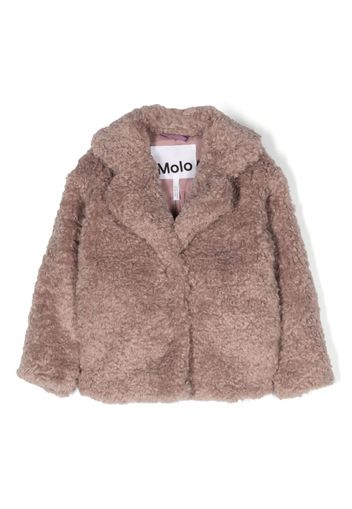 Molo notched-collar faux-fur jacket - Rosa