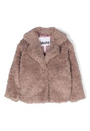 Molo notched-collar faux-fur jacket - Rosa