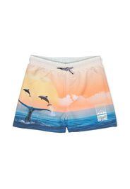 Molo Niko graphic-print swim shorts - Arancione