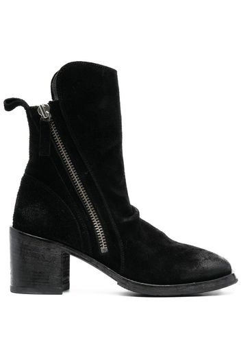 Moma 70mm burnished-effect suede ankle boots - Nero