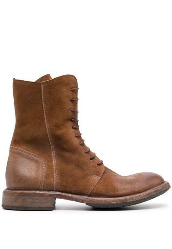 Moma Polacco worn-effect leather boots - Marrone