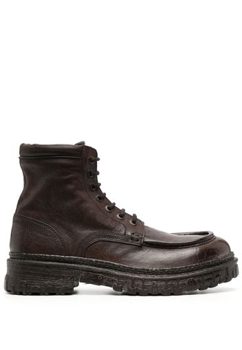 Moma lace-up calf leather ankle boots - Marrone