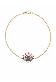 Monan "Bracciale Evil Eye in oro rosa 18kt con diamanti, zaffiri e rubini"