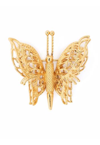 Monet Pre-Owned 1990s textured-finish butterfly brooch - Oro