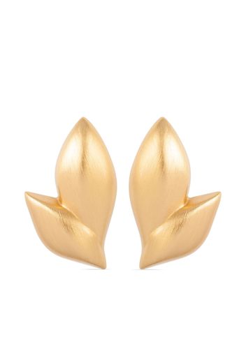 Monet Pre-Owned 1980s Monet leaf-motif earrings - Oro