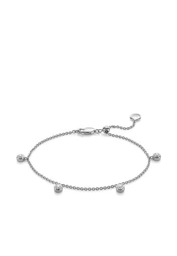 Monica Vinader Bracciale con diamanti Fiji Tiny Button - Argento