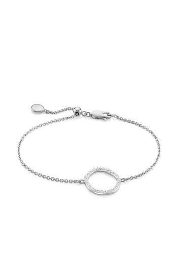 Monica Vinader Bracciale con diamanti Riva Circle - Argento